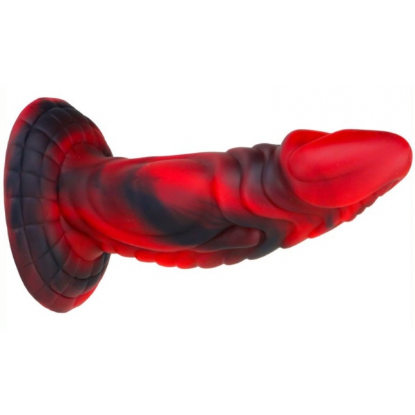 Dildo Monster Squax 18 x 5,5 cm nero-rosso