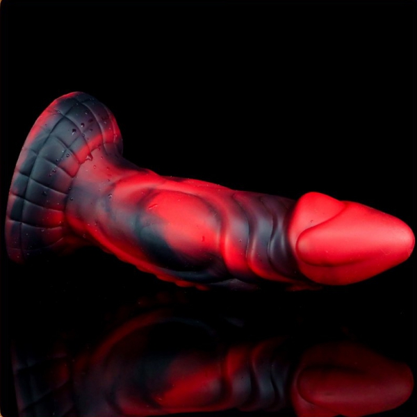 Dildo Monster Squax 18 x 5,5 cm nero-rosso