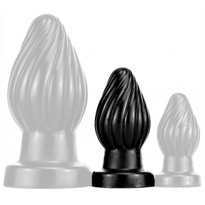 DarkSil Spiral Silicone Butt Plug M BLACK