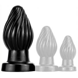 DarkSil Spiral Silicone Butt Plug L BLACK