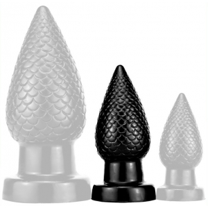 DarkSil Pinecone Silicone Butt Plug M BLACK