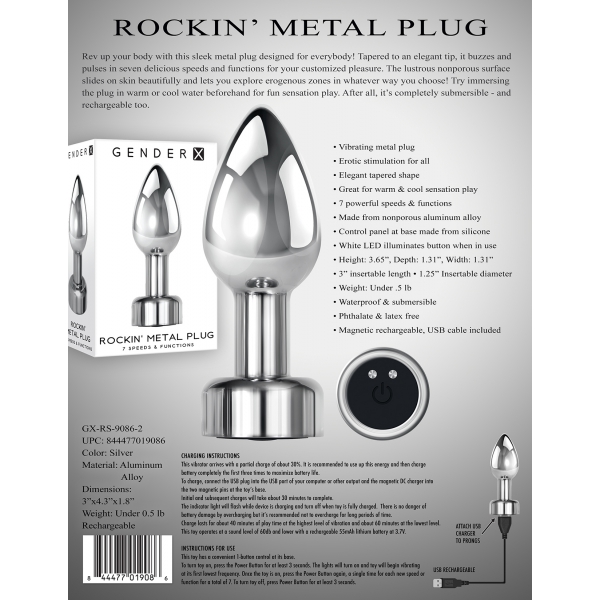 Rockin vibrating plug 7 x 2.8cm