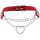 Collana sexy a catena con cuore rosso