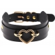 Golden Heart Punk Collar BLACK