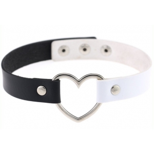 Joy Jewels Collar Dúo Corazón Blanco-Negro