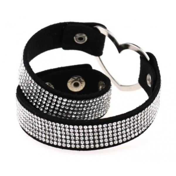 Collar Corazón Strass Negro