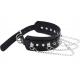 Spikes Collar With Silver Chain BLACK