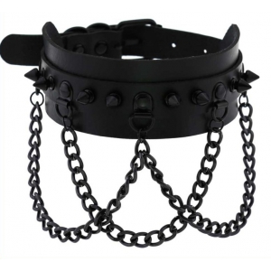 Joy Jewels Piky Spiked Collar Negro