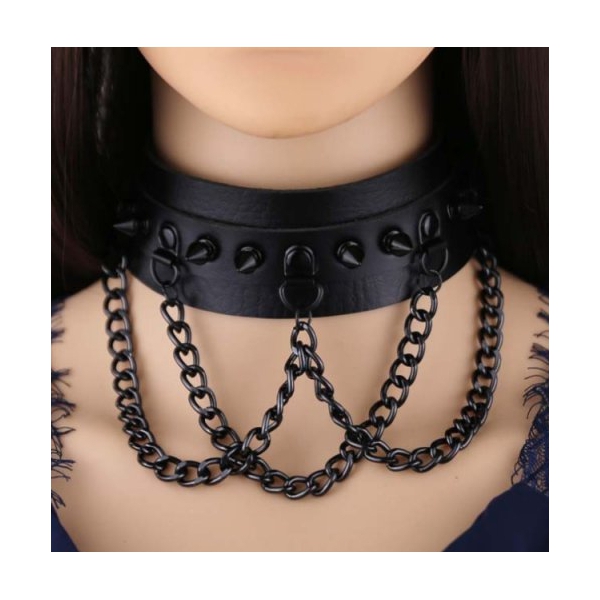 Piky Spiked Collar Negro