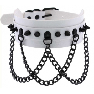 Joy Jewels Piky Spike Collar White-Black