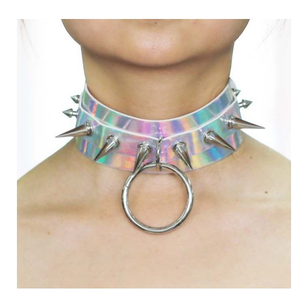 Strobo Laser Silver Spike Necklace