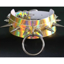 Strobo Laser Spike Collar Oro