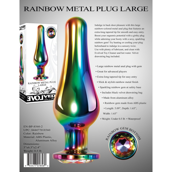 GEM RAINBOW Juweelplug L 11,5 x 4,1cm