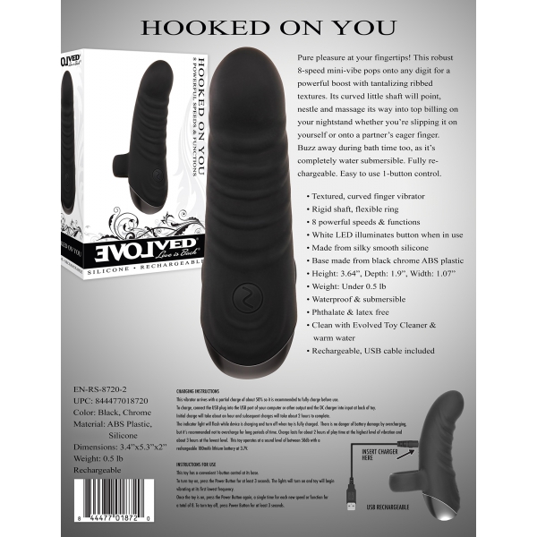 Mini vibro Hooked On You 8 vibraties