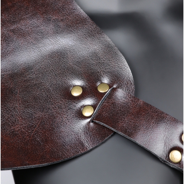 Unisex Brown PU Leather Vintage Armor