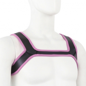 KinkHarness Imbracatura larga in neoprene nera-rosa Should