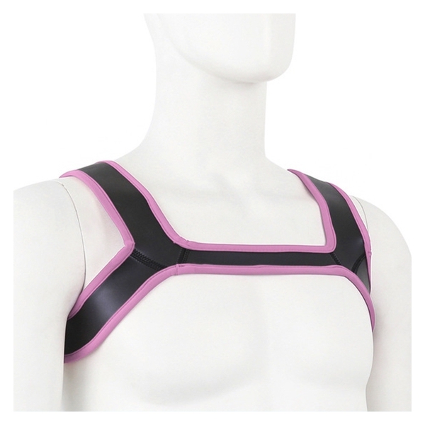 Should Wide Neoprene Harness Schwarz-Rosa