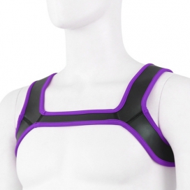 KinkHarness Should Wide Neoprene Harness Black-Purple