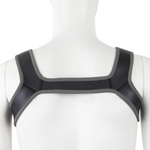 KinkHarness Should Wide Neoprene Hebegurt Schwarz-Grau