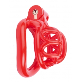 Gabbia di castità corta Lyfy 4 x 3,3 cm rosso