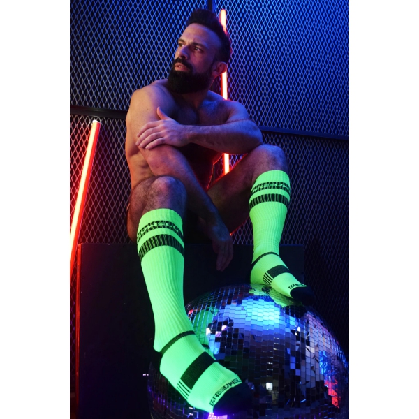 Hohe Socken LOGO KNEE Neon Grün