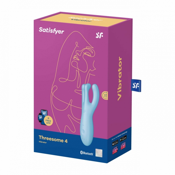 Threesome 4 14cm Connected Clitoral Stimulator Tiurquoise