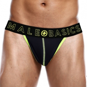 MALE BASICS Thong NEON MaleBasics Black-Yellow