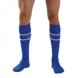 Mr B - Mister B URBAN FOOTBALL SOCKS Hohe Socken Blau-Weiß