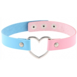 HEART DUO Neckholder Blau-Rosa