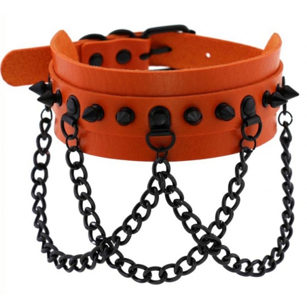 Piky Orange spiked collar