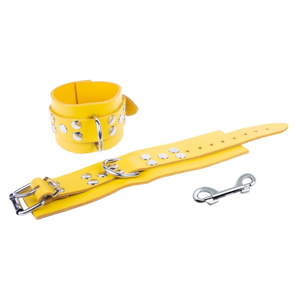 ULTRA Yellow Leather Handcuffs