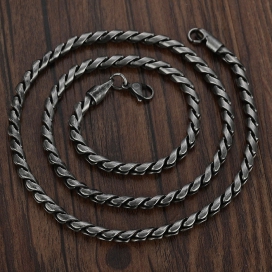 Malejewels Metalen halsketting REPT 60cm
