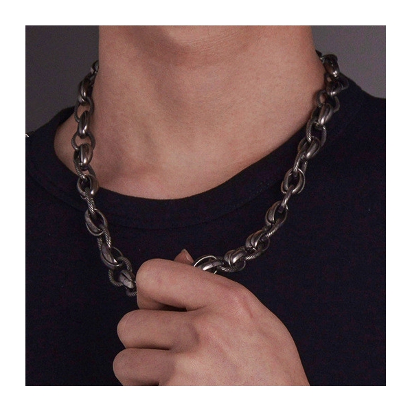 Joint O-Link Chain Punk Style Necklace M Collier