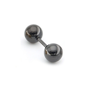 Malejewels Colorful Bead Ball Ear Stud BLACK