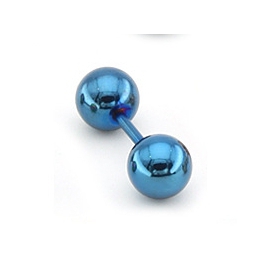 Malejewels Colorful Bead Ball Ear Stud BLUE