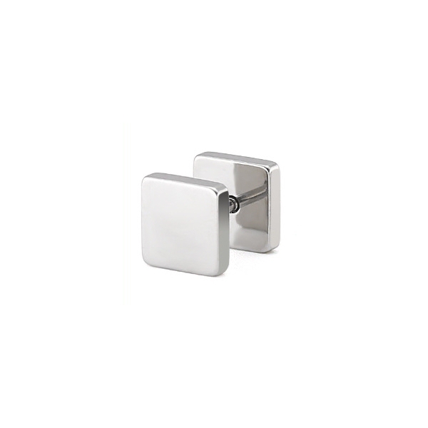 Silver SQUARE ear stud