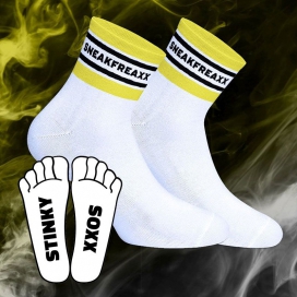 SneakFreaxx Chaussettes basses STINKY SOXX SHORT Blanches