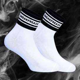 SneakFreaxx Calzini bassi WHITE BLACK SHORT Bianco-Nero