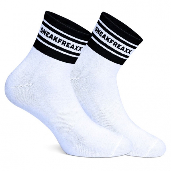 WHITE BLACK SHORT Niedrige Socken Weiß-Schwarz