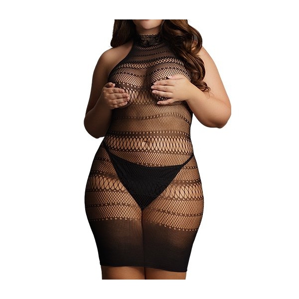 Robe sexy Grande Taille HIGH LACE Noire