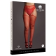 RHINESTONE Red suspender tights