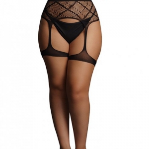 Le Désir GARTERBELT Fishnet Suspender Belt Preto