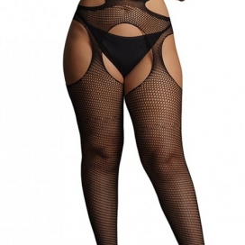 Le Désir Panty Grote Maat STRAPPY Zwart