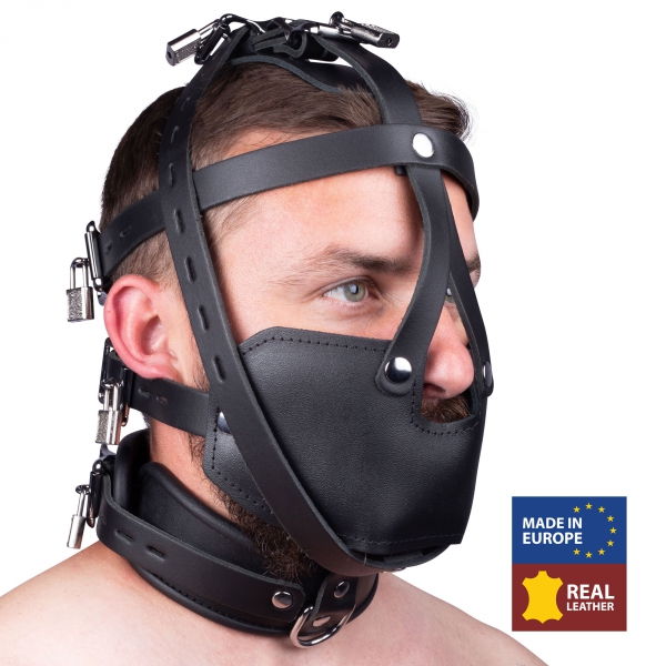 Lederen masker voor slaaf