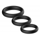 3 Cockrings en silicone SET RING UP Noirs