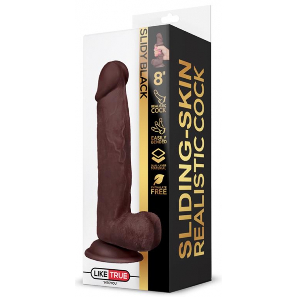 Dildo Deslizante Realista 15 x 4cm Castanho