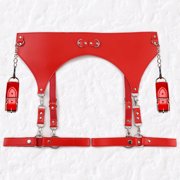 Red Suspender Belt and Handcuffs