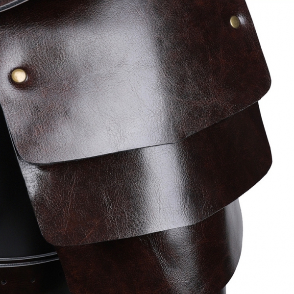 Unisex Brown PU Leather Vintage Armor