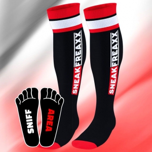 SneakFreaxx Calcetines altos Sneak Freaxx Negro-Rojo