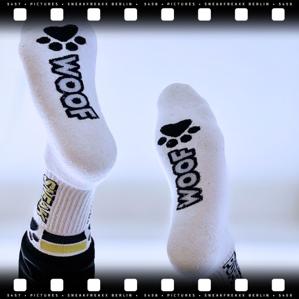 Woof Puppy Socken Weiß-Gelb